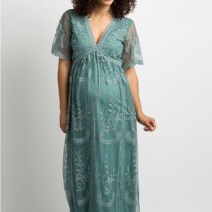 Pinkblush Sage Lace Maternity Maxi Dress